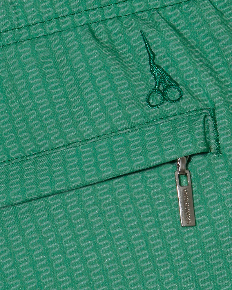 Tailored Fit Men's Swim Shorts ISOLA S Curve Light Green by Sardegna Sartoria - Exclusive Print