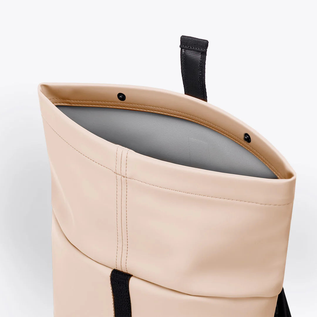 Hajo Mini Lotus Light Apricot Backpack with roll-top closure