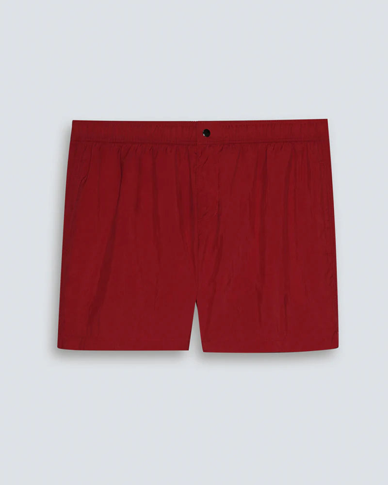 Men's Swim Shorts Coste Red Close-up - Sardegna Sartoria