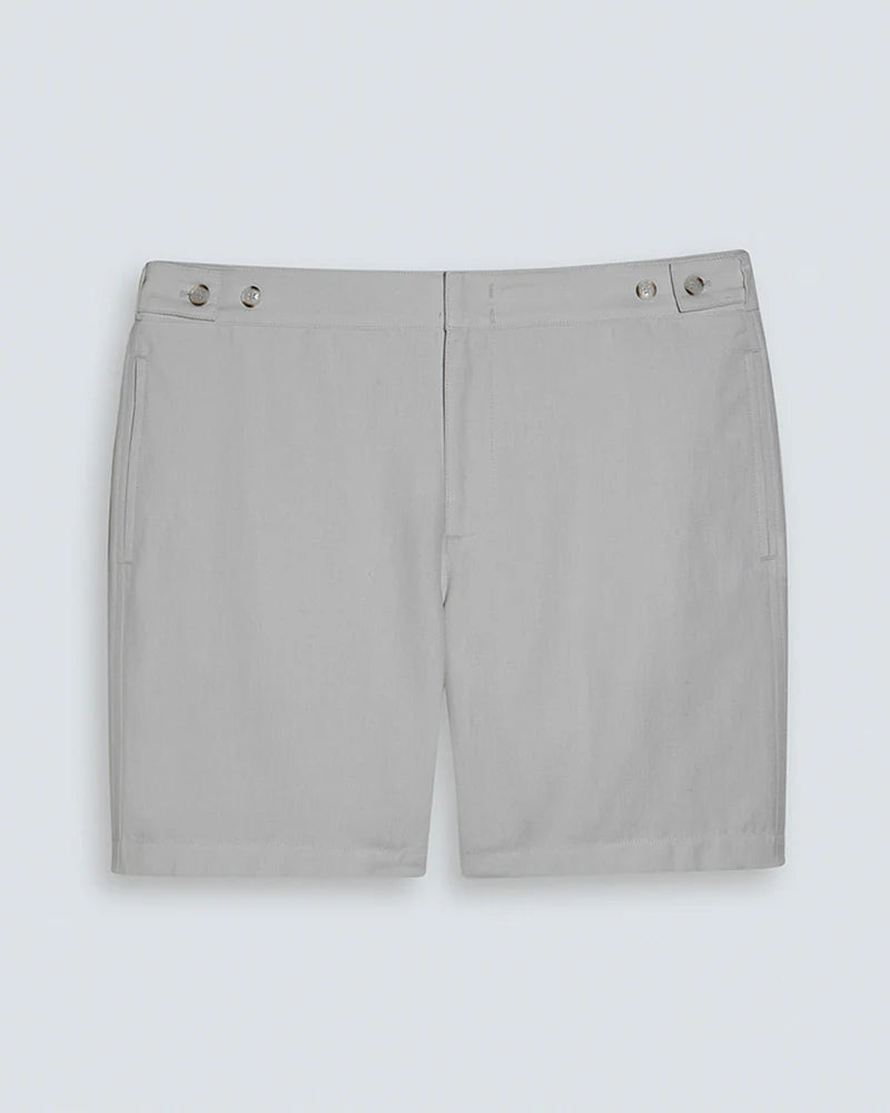 Men's Shorts PORTO CERVO Linen Cross Off White - Sardegna Sartoria