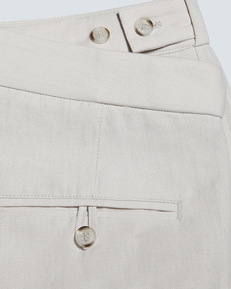 Men's Shorts PORTO CERVO Linen Cross Off White - Sardegna Sartoria