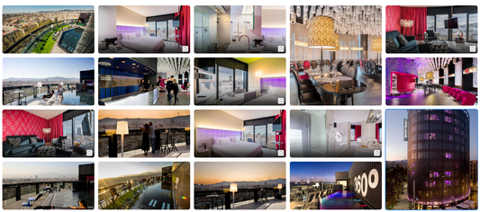 Modern double room at Hotel Raval with city view in Barcelona