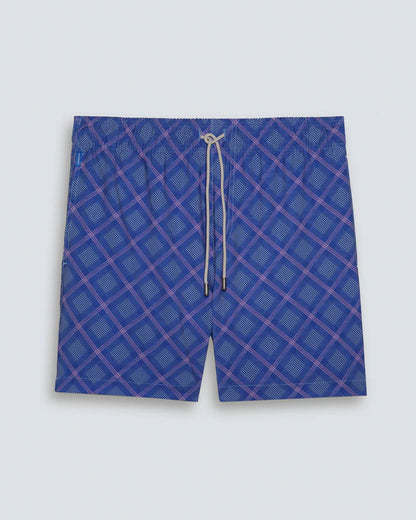 ISOLA Prince of W. Blue Rose Men's Swim Shorts front view by Sardegna Sartoria