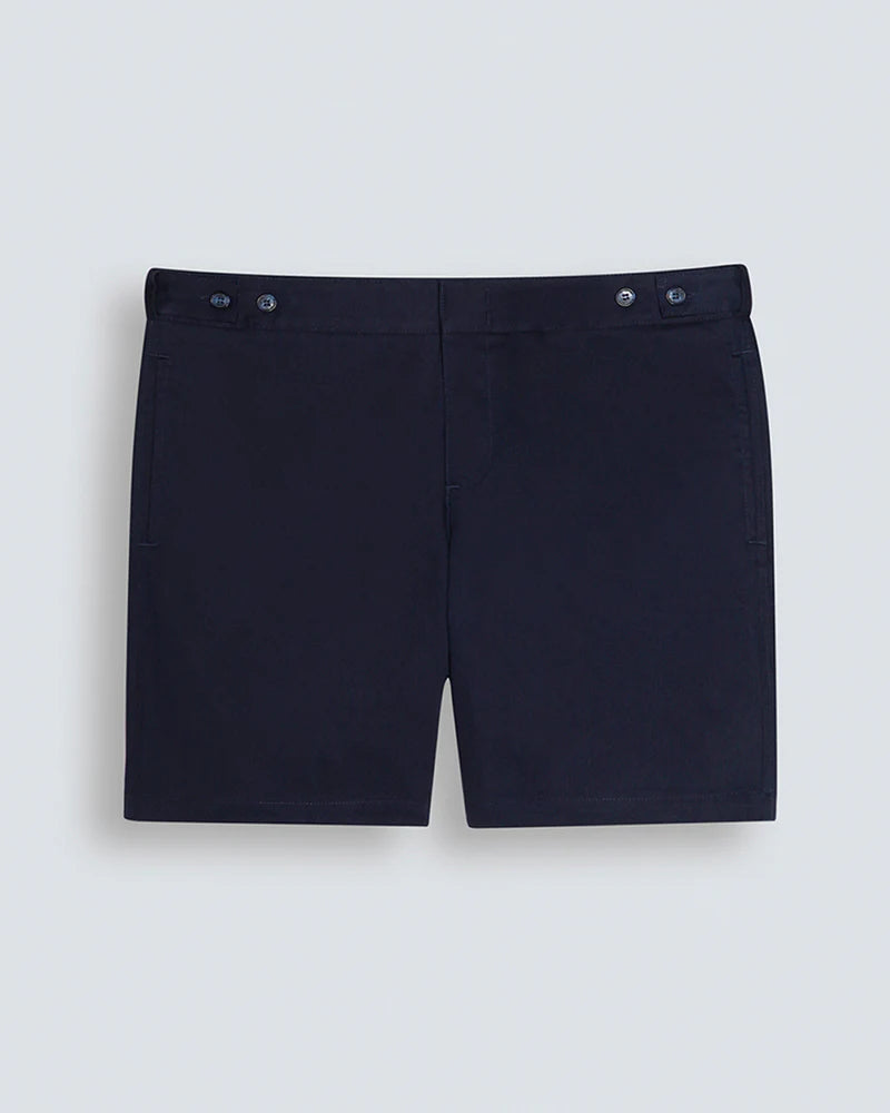 Men's Shorts PORTO CERVO Cotton Navy by Sardegna Sartoria - Front View