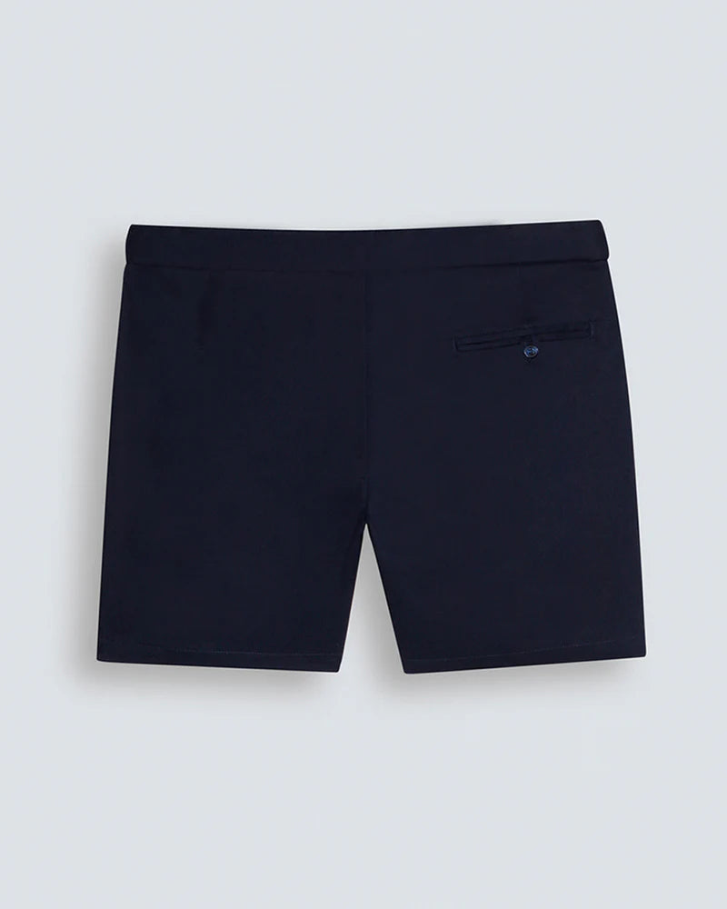 Men's Shorts PORTO CERVO Cotton Navy by Sardegna Sartoria - Back Pocket Detail